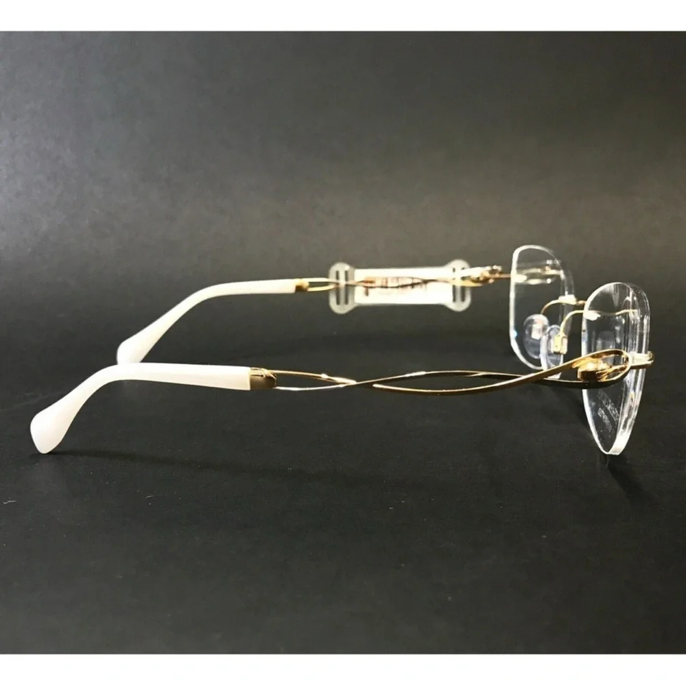 Line Art by Charmant Eyeglasses Frames XL2147 GW Titanium Gold Rimless 51-17-135